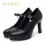 Naiste ja t&uuml;drukute &uuml;li&otilde;pilaste ehtsast nahast mugavad k&otilde;rge kontsaga kingad Mary Janes naistele 40