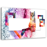 Feeby l&otilde;uenditr&uuml;kk, mitmev&auml;rviline kass valgel taustal 60x40 mitmev&auml;rviline