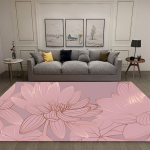 Ilus lootose &otilde;itsemise mustriga vaip, k&ouml;&ouml;gikoridori kodukaunistuse p&otilde;randamatt, laste libisemiskindel m&auml;ngumatt, karvane vaip 50cm x 80cm