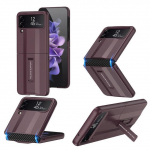 Samsung Galaxy Z Flip 4 kokkupandava Super Runningi kukkumisvastase Full Shelli jaoks, mida on lihtne kokku panna koos aluse kaanega For Galaxy Z Flip 4 tumepunast v&auml;rvi