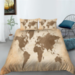 3D World Map voodipesukomplekt k&otilde;rglahutusega digiprindiga udusulgedega tekikott padjap&uuml;&uuml;r 2 v&otilde;i 3 t&uuml;kki AU180 * 210 t&auml;issuuruses kodukaunistus UK Single 135x200cm