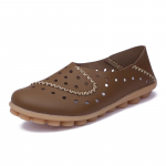 Lamedad naistele Mugavad ehtsast nahast lamedad kingad Naised Slipony Loafers Balletikingad Naiste mokassiinid, suur suurus 35-44 35 khaki