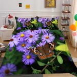 3D liblikas lilleline voodipesukomplekt putukate tiivaga tekikattega padjap&uuml;&uuml;r, 2 v&otilde;i 3 t&uuml;kki AU240 * 270 eriti suur kodukaunistus Baby 100x135cm