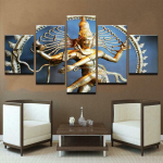 5-osaline raamita Shiva Nataraja Lord DanceCanvas Pilt Prinditud Seinakunst L&otilde;uendimaaling Elutoa seinakaunistus 20x35cm*2 20x45cm*2 20x55cm*1