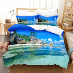 3D Seascape Theme Kodu voodipesu tekikate Padjap&uuml;&uuml;ri komplekt &Uuml;he-/kaheinimesevoodi kate AU King-voodi t&auml;issuuruses kodukaunistuse tekikate Baby 100x135cm