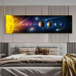 P&auml;ikeses&uuml;steemi l&otilde;uendimaaling Seinakunst Planeedimaalingud Kosmoseastronautide plakatid Elutoa sisekujunduse v&auml;ljatr&uuml;kid Voodikunst Cuadros 50cm&times;150cm NoFrame