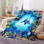 Ookeani delfiinimustriline tekk 3D-prinditud tekk soe pehme vooditekk elutuba magamistoa diivan tekk Viskatekid 150x180cm