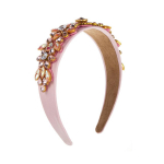 Naiste rasket&ouml;&ouml;stuse t&auml;iskristalli vintage laia servaga barokkstiilis peapael, inkrusteeritud k&otilde;rge kvaliteediga naiste juuksepael One Size roosa