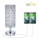 Tomshine Crystal &ouml;&ouml;lauavalgusti dekoratiivne lauavalgusti kahe USB-laadimispordiga, moodne UK Plug