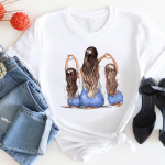 (Aasia suurus) Naiste prinditud T-s&auml;rk Moodne T-s&auml;rk Sweet Love Mom Love Trend 90-ndate naiste l&uuml;hikeste varrukatega naiste riided Graafilised T-s&auml;rgid S