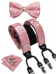 Meeste Paisley siidist traksid, klambrid, vastupidavad elastsed rihmad, p&uuml;ksirihm