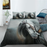 Kodune voodipesukomplekt Horse Print Theme Magamistoa teki- ja padjap&uuml;&uuml;riga voodipesukomplekt, AU/EL/USA t&auml;issuuruses kodukaunistus Baby 100x135cm
