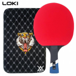 Originaal LOKI 6 t&auml;rni s&uuml;sinikust lauatennise reket ruudukujulise kotiga (Kleepuv RXTON 3 Kumm) 6-T&Auml;HELINE lauatennise reket Long Handle FL