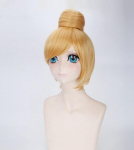 35 cm l&uuml;hike parukas Anime Princess Tinker Bell Chignon Cosplay kost&uuml;&uuml;miga Tinkerbell kuumakindlate s&uuml;nteetilisest juustest naiste parukad Anime kuld