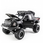 1:32 skaalaga Ford Raptor F150 suurte velgede sulamist survevalatud automudel, helivalgustusega tagasit&otilde;mmatavad autom&auml;nguasjad lastele j&otilde;ulukingitused, 1/32-19.5x9.3x8cm matt must v&auml;rv