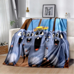 3D Grizzy ja Lemmingsi multikate tekk, pehme tekk koju Magamistoa voodi diivan Pikniku reisikontori kattetekk lastele 130cm x 150cm