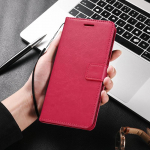 Nahast raamatu&uuml;mbris Samsung Galaxy A54 A53 A14 A04s S23 Ultra S22 S21 Huawei P50 Xiaomi Redmi Note 11 iPhone 14 13 12 Pro Max rahakoti pehme kate jaoks For Samsung Galaxy A04 punane