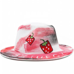 DIY Fedora m&uuml;ts Puuviljad graffiti Kiri villane m&uuml;ts Korea stiilis m&otilde;&otilde;n meeste ja naiste laia &auml;&auml;rega silinder Briti dž&auml;ssim&uuml;ts kirikum&uuml;ts 56-58CM Adjustable