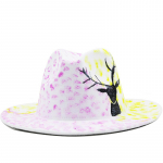 Uus Fedora m&uuml;ts loomade grafiti Kiri villane m&uuml;ts Korea stiilis m&otilde;&otilde;n meeste ja naiste laia &auml;&auml;rega silinder Briti dž&auml;ssim&uuml;ts kirikum&uuml;ts 56-58CM Adjustable