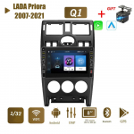 8-tolline 2-din autoraadio multimeediumivideopleier LADA Priora 2007-2021 jaoks koos nupunupuga Android GPS-navigatsioonis&uuml;steem Carplay 2+32GB 1+32GB must