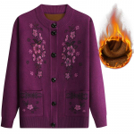 Talvine fliisist tihendav mood Mother Flower Tikandiga kampsun XXXXL tumelilla v&auml;rv