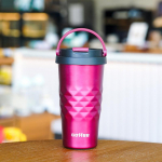 Kerge ja lihtne kohviisolatsiooniga tass, kaasaskantav roostevabast terasest veetass, loominguline kandetass, rombikujuline tass 500ml punane