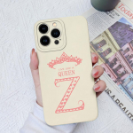Korpuse kate Apple iPhone X XS XR SE 13 14 15 Pro Max Luxury Crown Letters vedel pehme silikoon p&otilde;rutuskindel matt kukkumisvastane kaitseraua iPhone Shell kaitseraua jaoks iPhone 13 Pro
