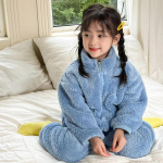 Laste pidžaamakomplektid S&uuml;gistalvine Soe, Kaks osa Imikutele Poiste Pidžaamad Flanell Mugavad Pehmed Magamisriided T&uuml;drukutele 2-12 a Lastele Pidžaamad 130cm sinine