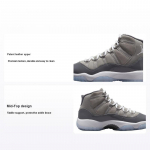 Air Jordan 11 Retro GS Cool Grey 2021 Laste tossud Keskmine hall Valge 378038-005 36