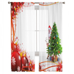 J&otilde;ulukaunistuste pallikingitus J&otilde;uluvana t&uuml;ll L&auml;bipaistvad kardinad elutoa jaoks Magamistoa kaunistus Voile Organza kardinad W135 x H115cm x1