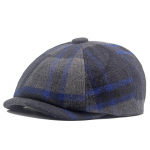 Ruuduline kaheksanurkne m&uuml;ts barett s&uuml;gistalv meeste soe esik&uuml;bar Villane ruuduline ajalehem&uuml;ts Briti naiste maalrim&uuml;ts hall