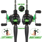 Sougayilang 1,8&ndash;2,4 m kombineeritud &otilde;ngeritv, 5 sektsiooniga s&uuml;sinikkiust heitgaas ja 7,2:1 &uuml;lekandearv Baitcasting kalastusrulli varustus 1.8m Right hand roheline