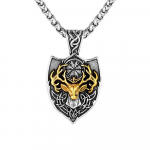 Viikingite p&otilde;hjap&otilde;drakompassi kaelakeed, kuldse v&auml;rviga norra ruunid, kilbi ripats, meeste vanaaegsed ehted, kingitused kuld