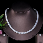 CMM 2PCS Classic Brand Princess Cut CZ Zirconia Choker kaelakee k&otilde;rvar&otilde;ngakomplekt Silver Rose Golden Pruudi ehted naistele kingitus roosa kuldne v&auml;rv