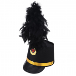 Drum Major Hat Dirigent Esitus Majorett Hat Drum Band Hat M&auml;nguasja s&otilde;duri m&uuml;tsid sulgedega dekooriga Cosplay aksessuaarid One Size