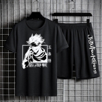 Jujutsu Kaisen T-s&auml;rgi komplekt vabaaja l&uuml;hikesed p&uuml;ksid Anime Print meeste komplektid dressid dressip&uuml;ksid spordir&otilde;ivad mees suvemood riided 6XL