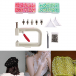 K&auml;sitsi helmeste seadistusmasin, press, t&ouml;&ouml;riist, naelad, needipoldid, isetegemise k&auml;siraamat Rose Red Green