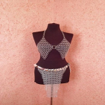 Keskaegne kolmeosaline Chainmail Ligrie komplekt otsmikuribaga Metallist bikiinikomplekt Halloweeni kingitus