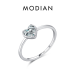 MODIAN 925 Sterling Silver Minimalism Romantilised s&uuml;damed Tsirkooniumoksiidist S&otilde;rmus Klassikaline Basic Style Abielus&otilde;rmused Naistele Peened ehted 5 h&otilde;be