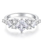 D v&auml;rvi 1.2CT 6*6MM Princess Cut Moissanite s&otilde;rmused naistele s&auml;delevad pulmapruudi ehted 100% S925 h&otilde;bedane sertifikaat 9 white