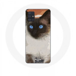 &Uuml;mbris Samsung Galaxy A71 Siiami must-valgetele sinistele silmadele