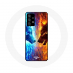 Coque pour Samsung Galaxy A13 5G Loup de Glace et de feu