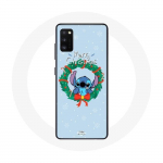 &Uuml;mbris Oppo A16 Stitch Snow jaoks Merry Christmas Blue