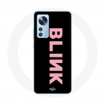 Coque pour Xiaomi Mi 12 / 12X Blink Fandom Blackpink Logo Rose Fond Noir