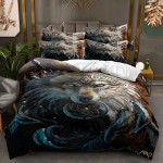 3D loomade voodipesukomplekt poistele Teismeliste toa Pehme suletekikott AU140 * 210 t&auml;issuuruses voodikate &uuml;he-/kahekohaline Wolf Prinditud tekikate EU King 220x240cm