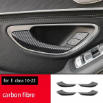Carbon fiber Car Interior Door Armrest Handle Cover Trim Door bowl frame Stickers For Mercedes Benz C E Class W205 W213 GLC X253 Style 1 for E 16-22