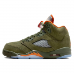 Air Jordan 5 Retro GS Olive 2024 Laste tossud Roheline Armee-Oliiv P&auml;ikesekollane 440888-308 37.5