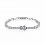 S925 Sterling h&otilde;bedane t&auml;isteemanttennisekett naistele Lihtne 3 mm rooma moissanite k&auml;ev&otilde;ru Super Flash Simple Full Diamond 16CM