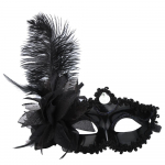 Masquerade Feather Mask Halloween Cutout Prom Party maski tarvikud must