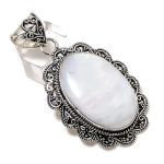 Natural Rainbow Moonstone Gemstone 925 Sterling Silver Gift Pendant 2.44 t5e31